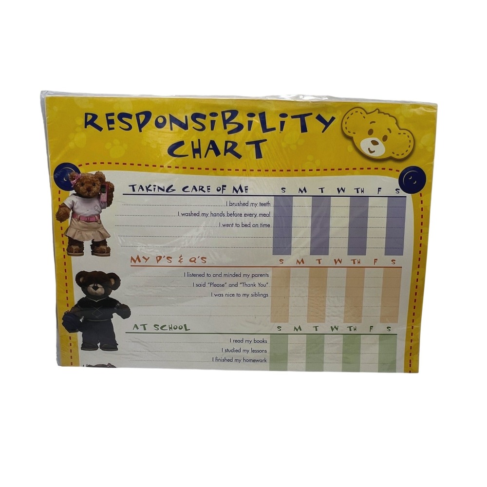 Build-A-Bear 2007 Year of Friendship Responsibility Chart NEW Dry Erase Vintage